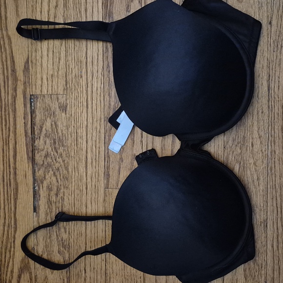 PINK Victoria's Secret Wear Everywhere T-Shirt Lightly Lined Bra 36D Black VGUC - Picture 1 of 8